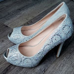 Lauren Lorraine sparkly rhinestone heels